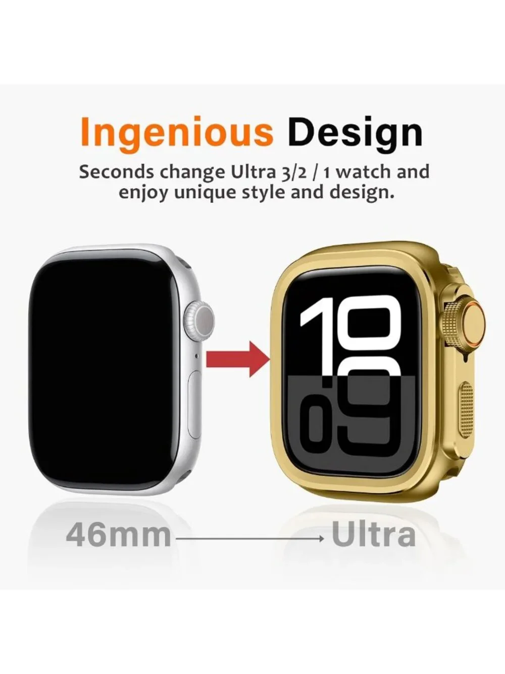 2-in-1 Metal Case for Apple Watch Series 11/10 46mm - Rugged Shockproof Bumper